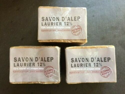 Savon d'alep 12% Laurier - 3 x 200G Bar - Aleppo Soap Co