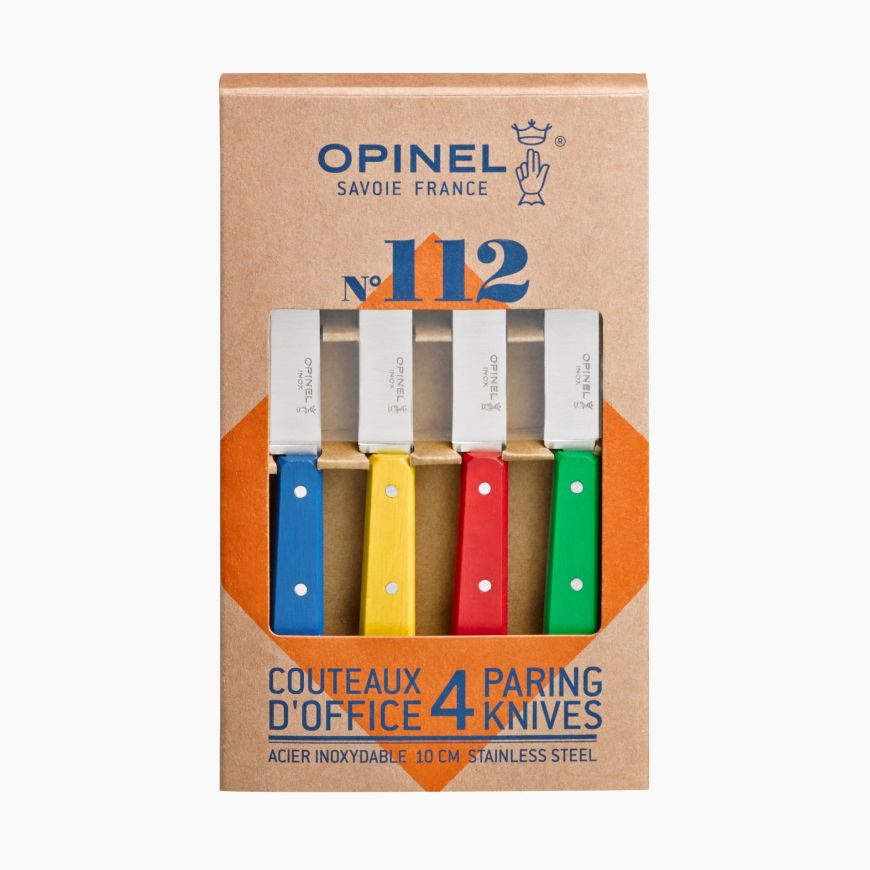 Opinel Coffret de 4 couteaux d'office N°112 couleurs classiques
