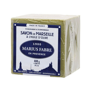Savon de Marseille 400g Cube à l’huile d’olive et sans colorant Marius Fabre