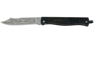 Douk Douk 'Traditionnel' Couteau de Poche - Manche Noir - M C Cognet - Ouvert