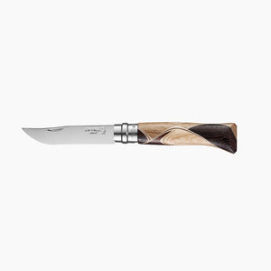 Opinel N°08 Chaperon couteau de luxe - Lame inoxydable 8.5cm, manche en marqueterie