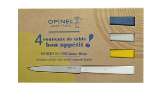 Opinel Coffret de 4 Couteau de Table N°125 Bon Appétit CELESTE - Lame 11cm