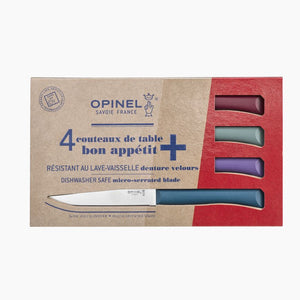 Opinel Coffret de 4 couteaux de table Bon Appétit + Glam - Couleurs Panachées