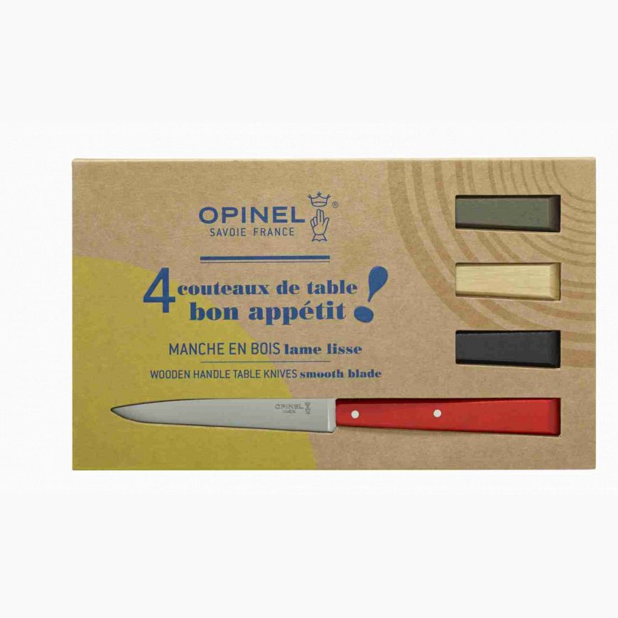 Opinel Coffret de 4 Couteaux de Table N°125 Bon Appétit LOFT - Lame 11cm