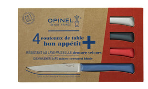 Opinel Coffret de 4 Couteaux de Table Bon Appetit + PRIMO - Couleurs Panachées