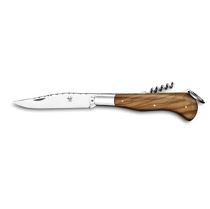 Le Salers couteau de poche par Thiers-Issard, manche olivier, lame inox 10cms + tire bouchon
