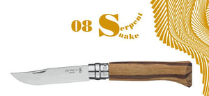 Opinel N°08 Couteau de Poche série limitée 'Serpent' Lame avec finition poliglace