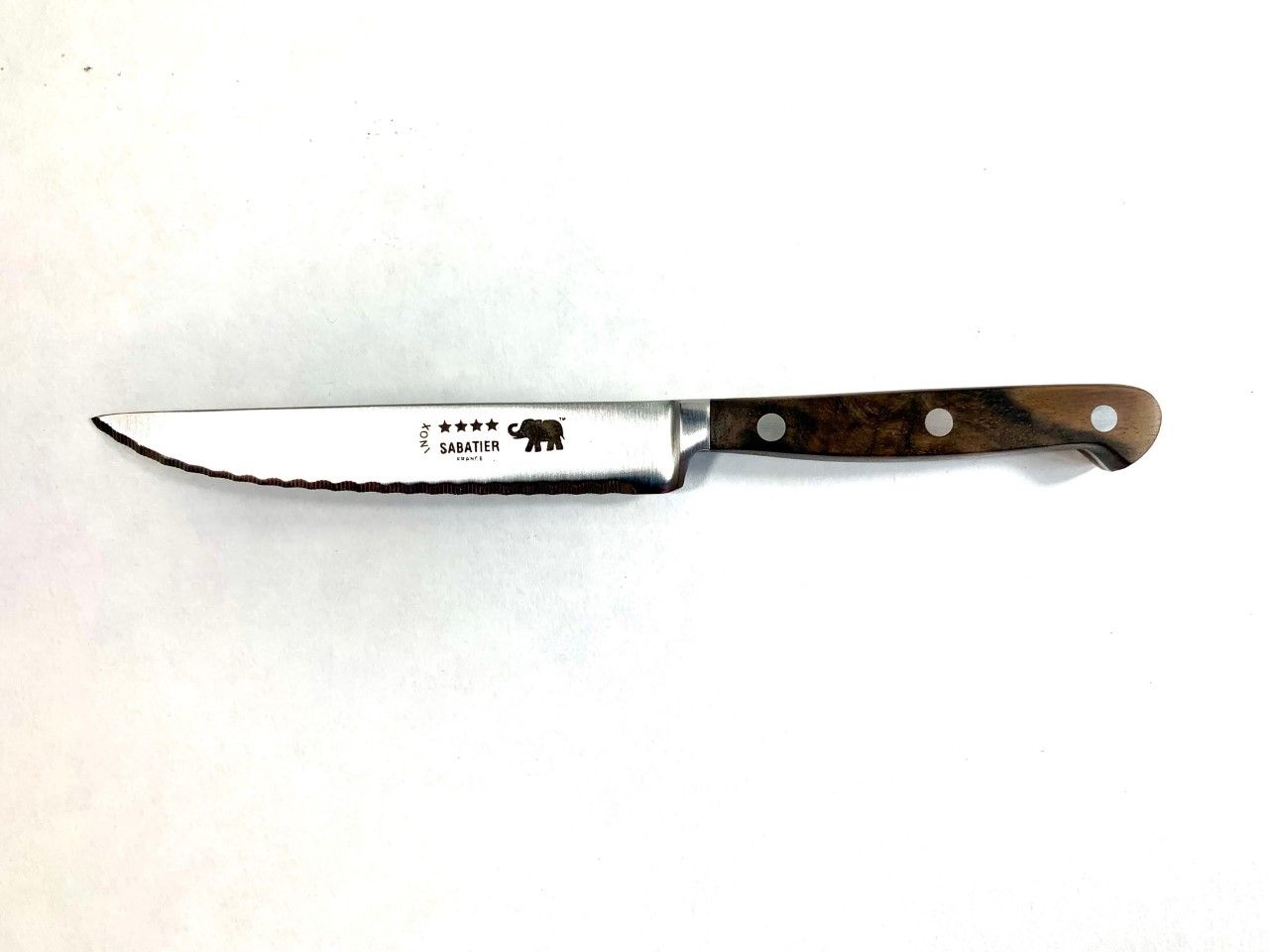 Couteau steak inox 13cm SABATIER par THIERS-ISSARD manche Ronce de Noyer