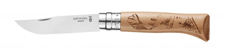 Opinel N°08 Couteau Tradition Gravure - Velo - Lame Yatagan