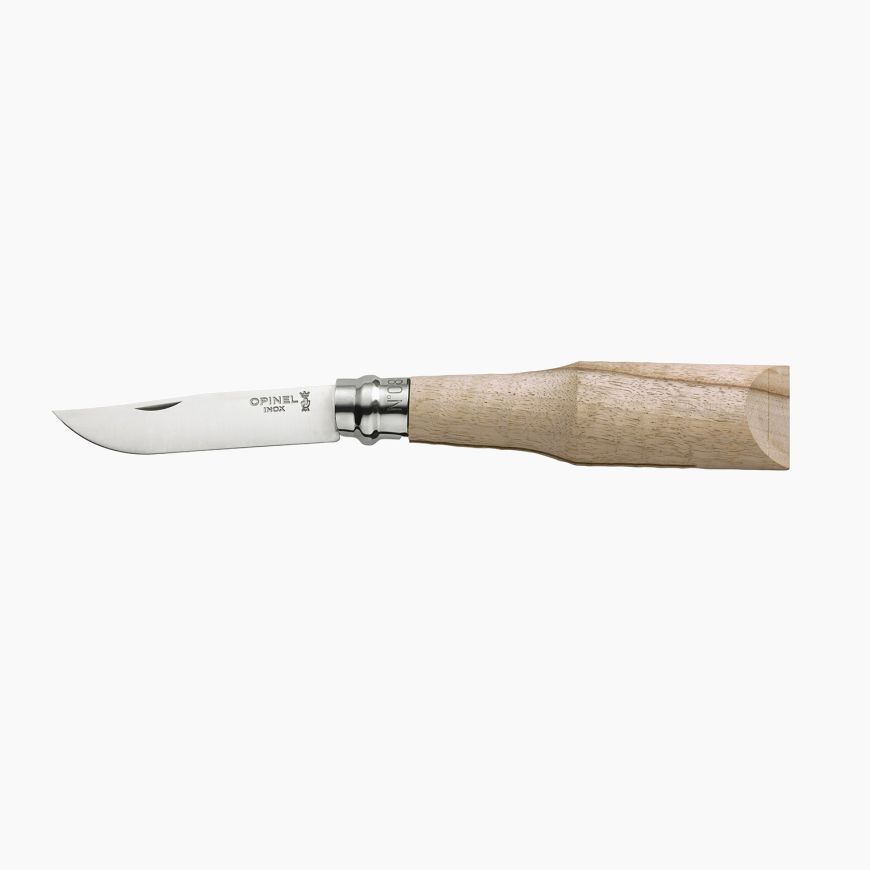 Opinel Couteau de Poche Ebauche N°08 Noyer à sculpter, lame inox