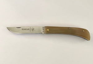 Le Mineur Couteau de poche par Thiers-Issard, manche pointe de corne, lame inox 10cms.