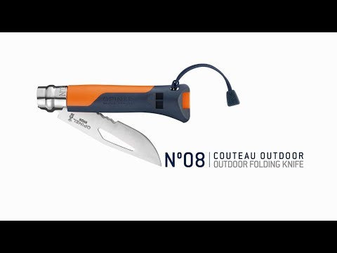 Opinel Survival Knife No 8 Outdoor Couteau de Poche - Orange