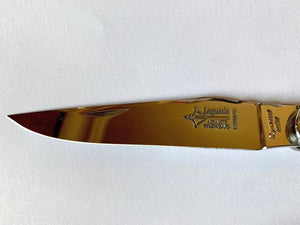 Laguiole Arbalète par G. David, pliant forgé, manche ébène de 12 cm, finition brillant